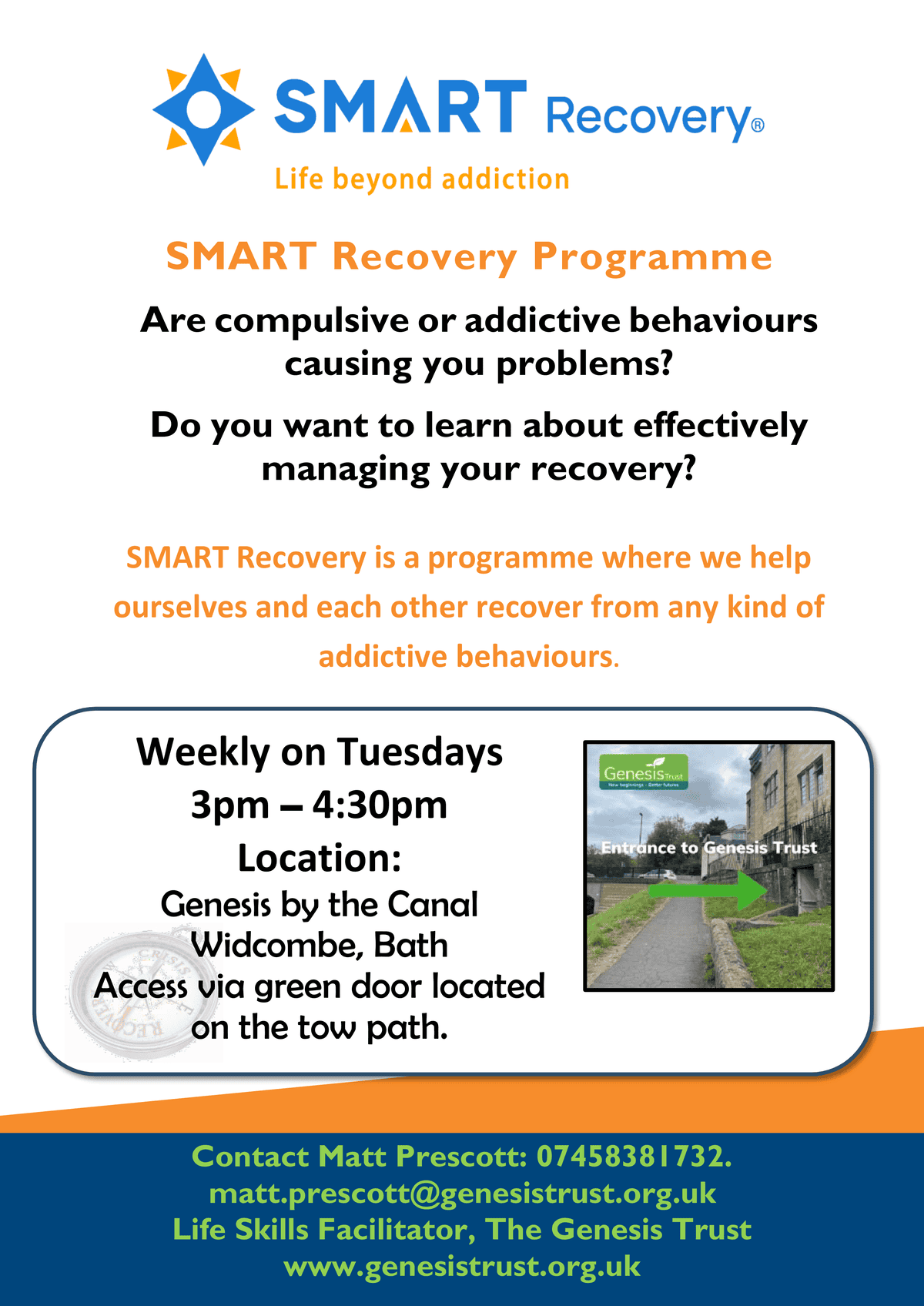 a poster talking about our Smart Recovery course